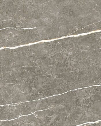 Marble-effect polished porcelain floor tile Tau Elite Graphite Pol, 60x60 cm, graphite grey, rectified