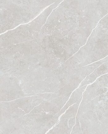 Marble-effect polished porcelain floor tile Tau Elite Silver Pol, 60x60 cm, silver grey, rectified