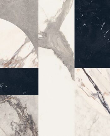 Marble effect porcelain tiles ABK Sensi Up Intarsia, 60x120 cm, 8.5 mm, polished (lux)