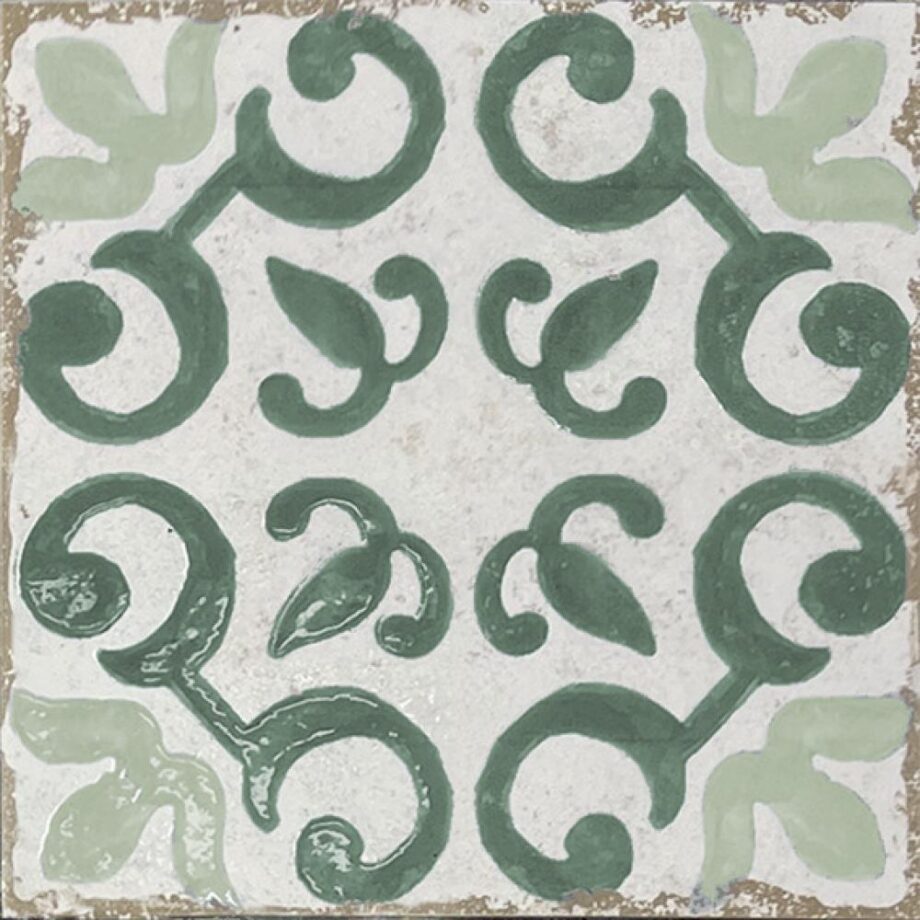 Valencia hüdroplaadi mustriga portselanplaat Dune Antiga Mareny Verde, 20x20 cm, 9 mm, roheline