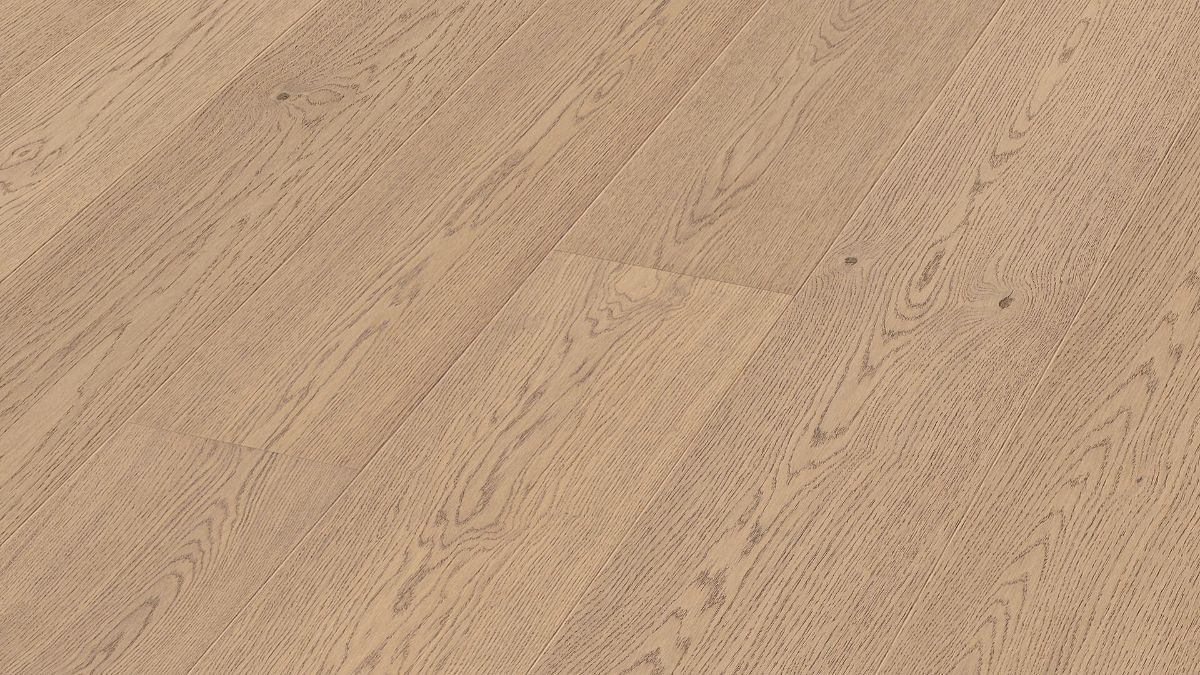 Oak parquet Meister, Lindura HD 400, Natural sand grey oak 20224, 1-strip, 2200 x 270 mm, brushed, ultra matt lacquered