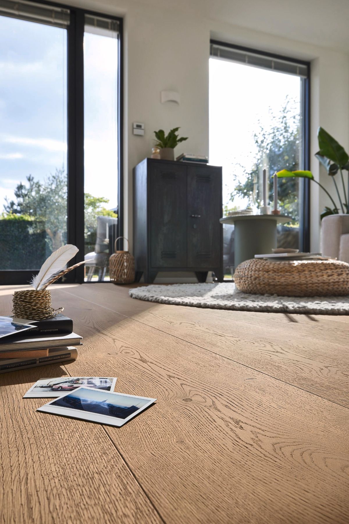 Oak parquet Meister, Lindura HD 400, Clay brown oak authentic 20225, 1-strip, 2200 x 270 mm, brushed, ultra matt lacquered