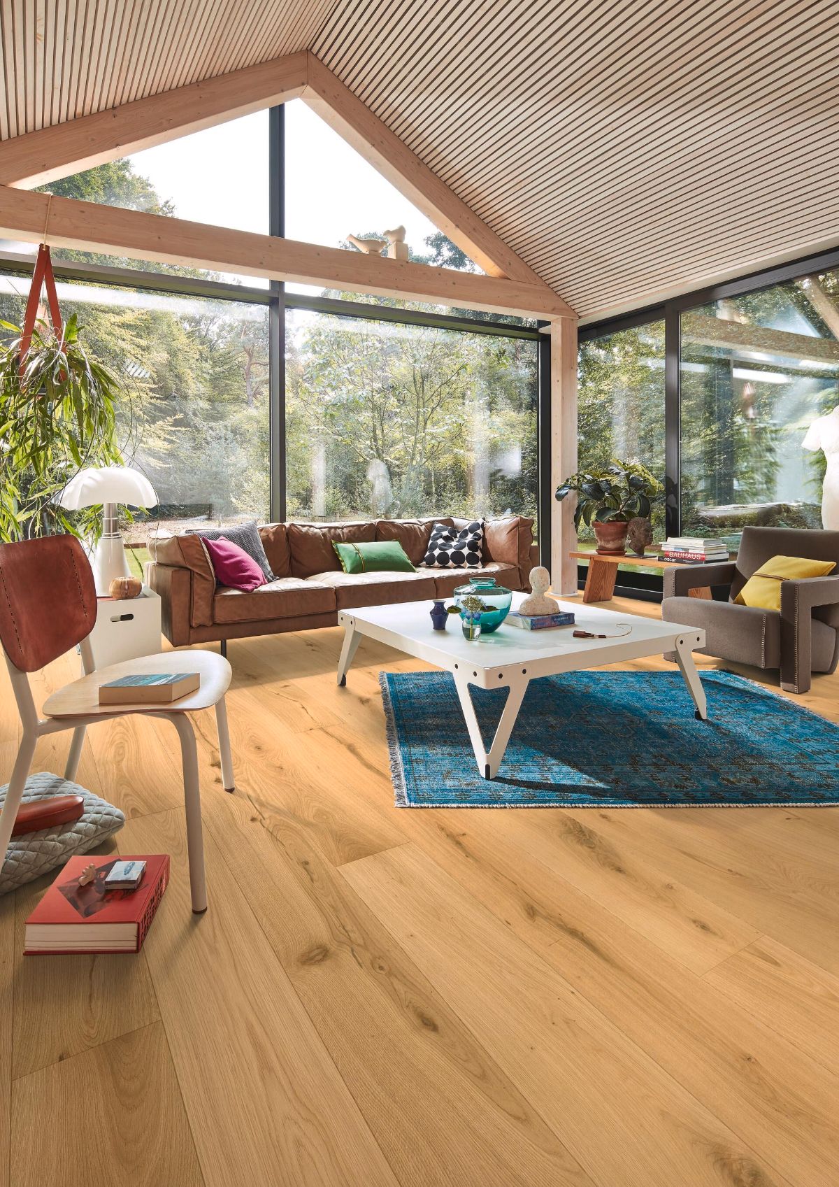Oak parquet Meister, Longlife PD 400, Authentic oak 09011, 1-strip, 2200 x 180 mm, brushed, ultra matt lacquered