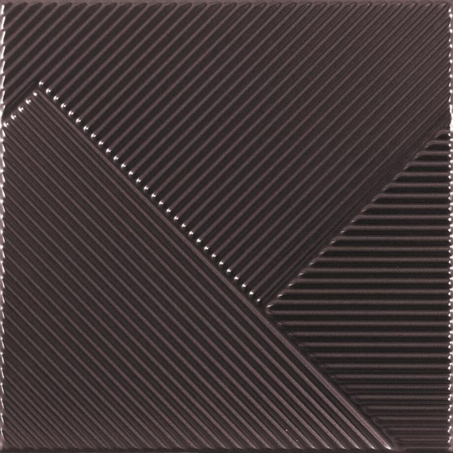 187559-1 Triibulise 3D reljeefiga keraamiline seinaplaat Dune Stripes Mix Mercury, 25x25 cm, 10 mm, metallik hõbe