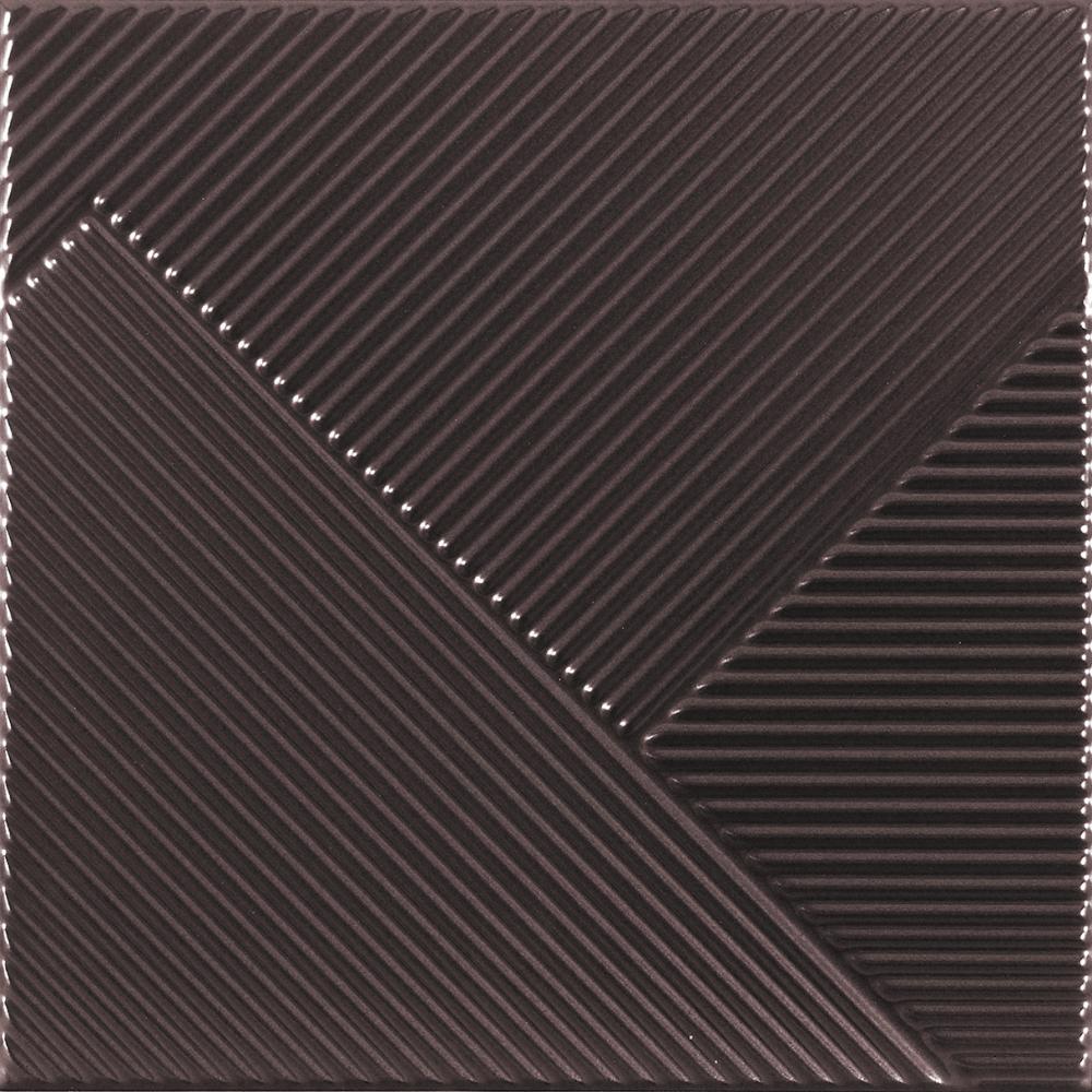 Triibulise 3D reljeefiga keraamiline seinaplaat Dune Stripes Mix Mercury, 25x25 cm, 10 mm, metallik hõbe