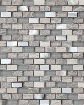 Mixed-material mosaic Nacar Stone, 30x30 cm, grey
