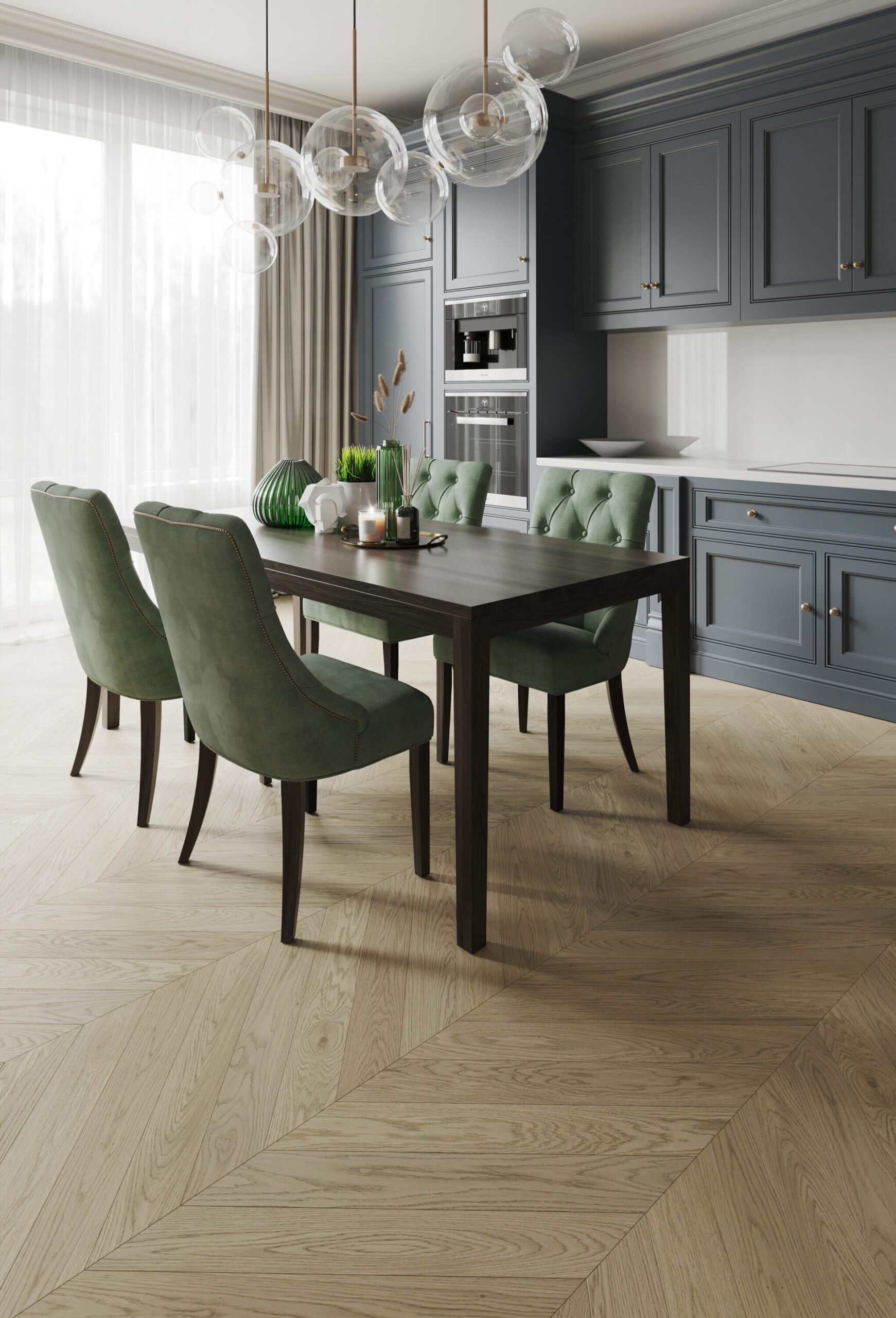 Oak Chevron Parquet Esta AB Sandstone 780 mm extra matt lacquered – 3