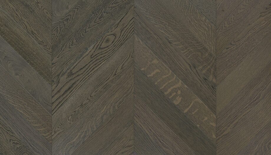 Oak Chevron Parquet Esta Nordic S Lava Grey extra matt lacquered – close-up Oak Chevron Parquet Esta Nordic S Lava Grey extra matt lacquered – 2