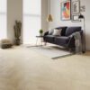 Oak Chevron Parquet Esta Nordic S Linen extra matt lacquered – close-up Oak Chevron Parquet Esta Nordic S Linen extra matt lacquered – 3