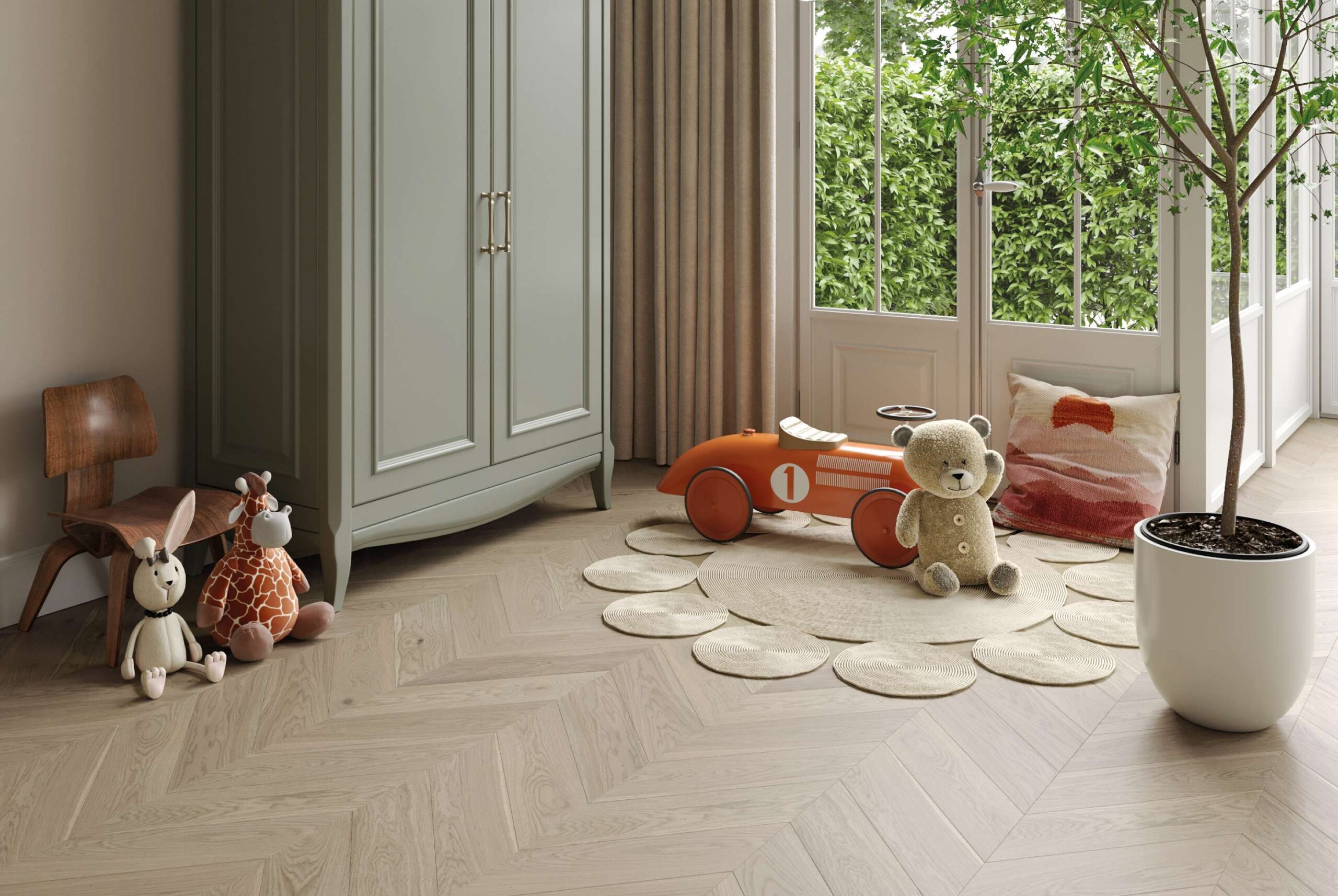 Oak Chevron Parquet Esta Nordic S Sandstone extra matt lacquered – 3