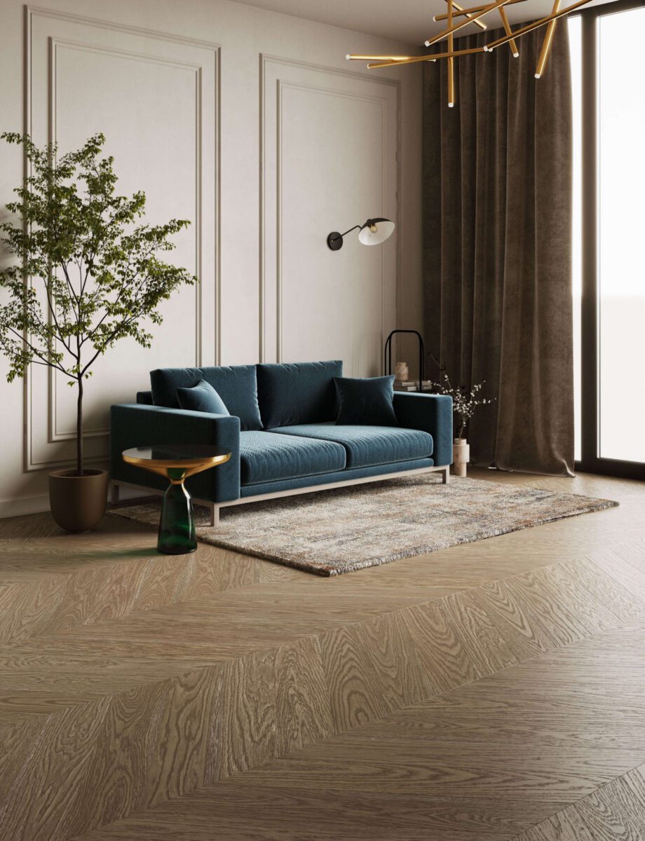 Oak Chevron Parquet Esta Nordic S Stavanger extra matt lacquered – close-up Oak Chevron Parquet Esta Nordic S Stavanger extra matt lacquered – 2
