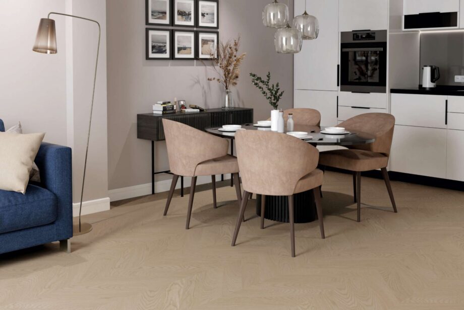 Oak Chevron Parquet Esta Nova Eco Elite Pearl extra matt lacquered – in an interior Oak Chevron Parquet Esta Nova Eco Elite Pearl extra matt lacquered – 3