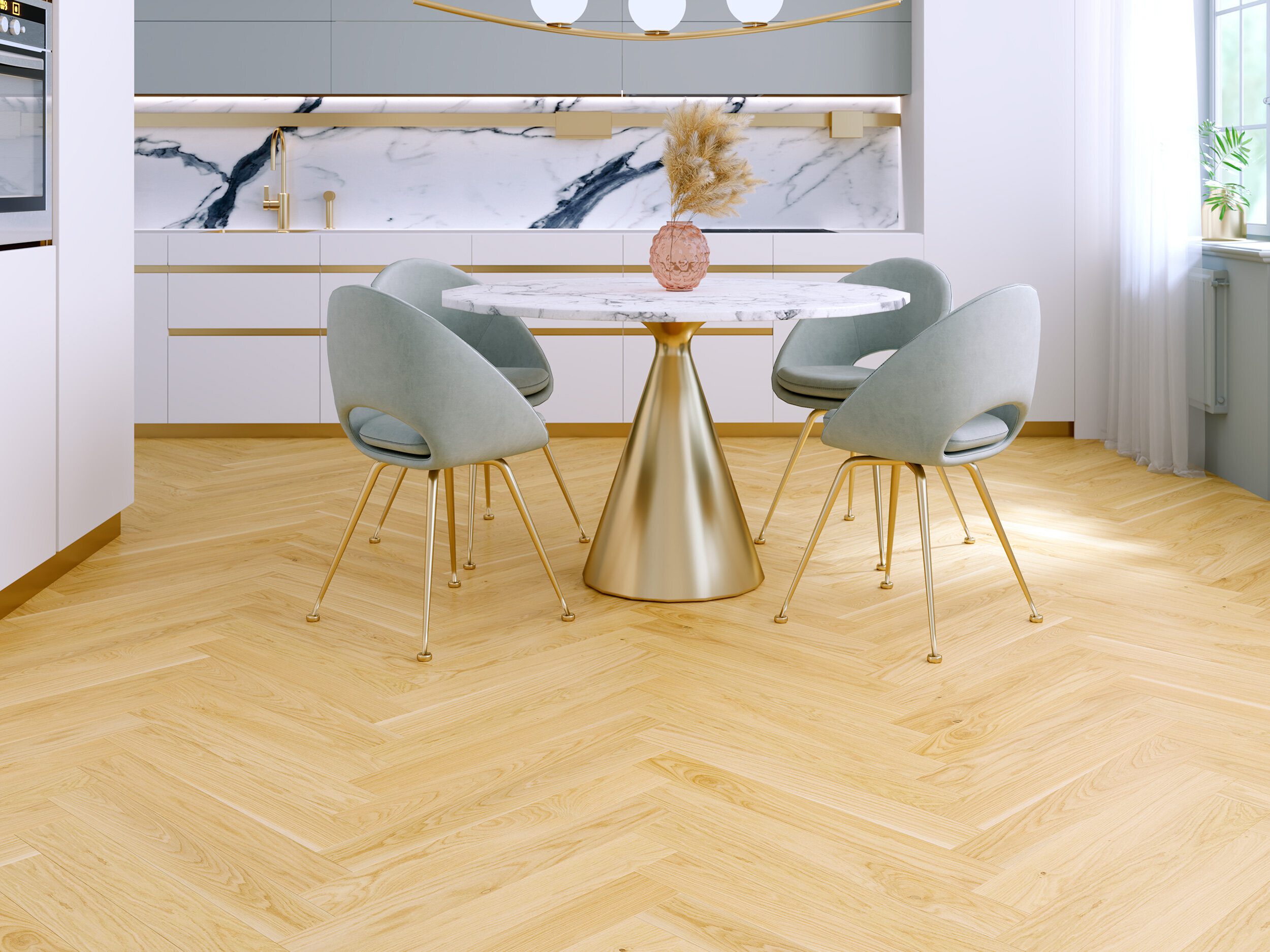 Oak Herringbone Parquet Esta AB Pure Line 700 mm extra matt lacquered – 3