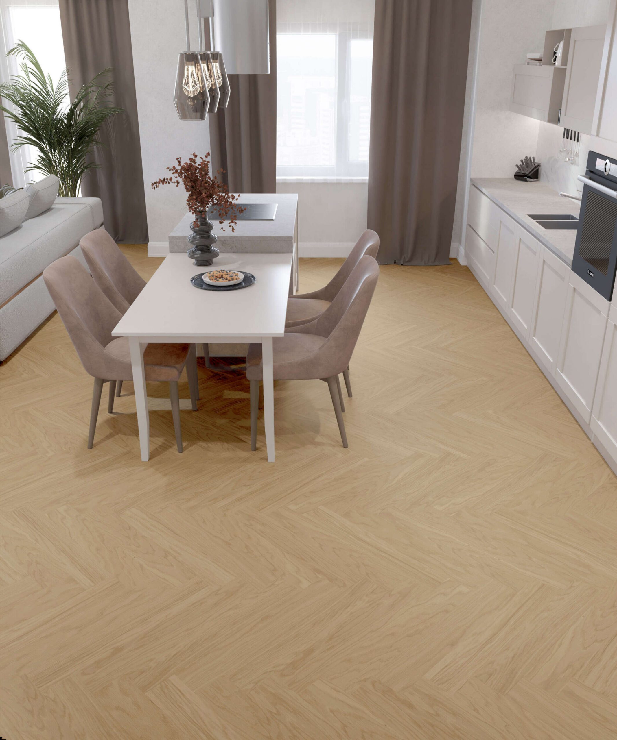 Oak Herringbone Parquet Esta Nova Eco Elite Pure Line extra matt lacquered – 3