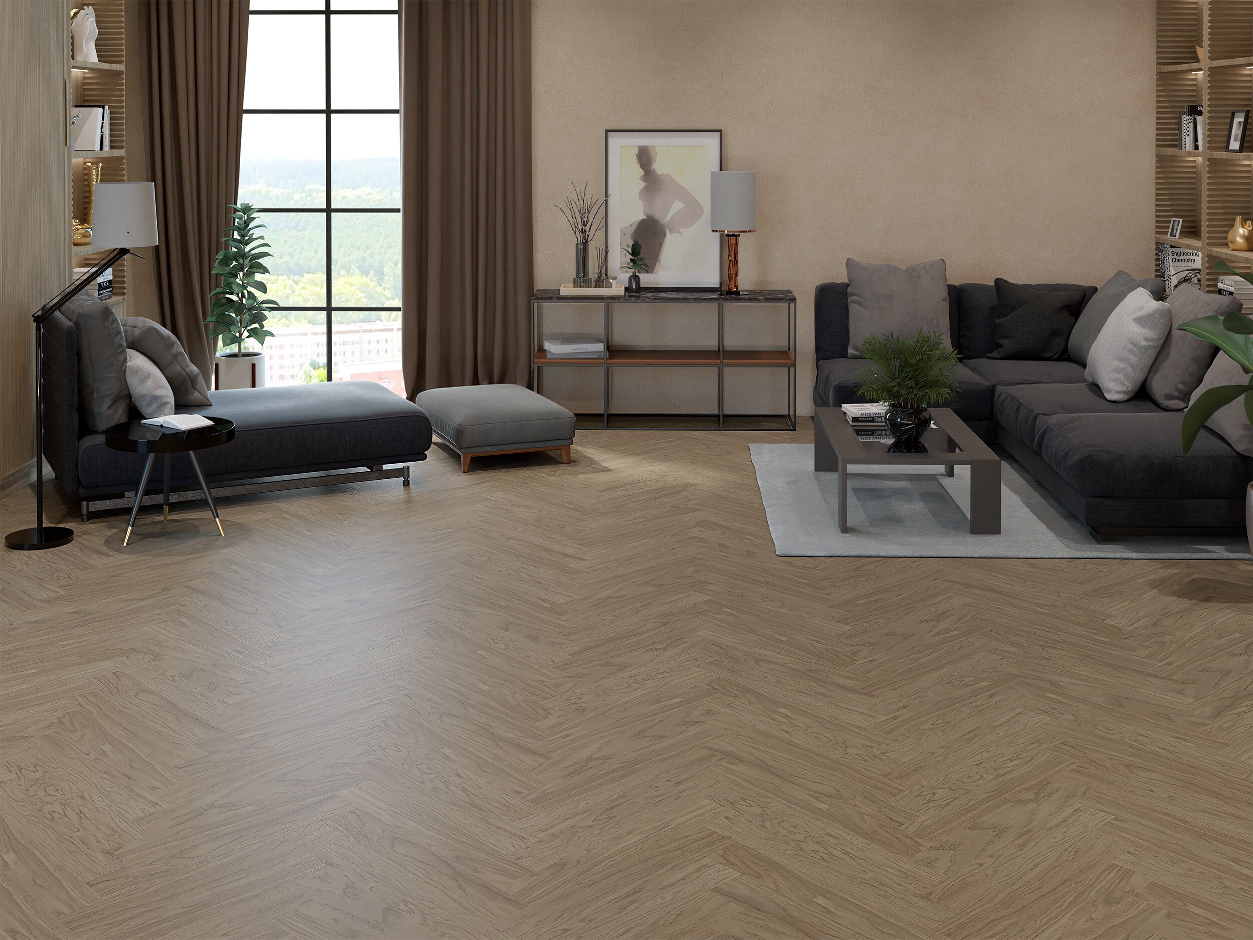 Oak Herringbone Parquet Esta Nova Eco Elite Sandstone extra matt lacquered – 2