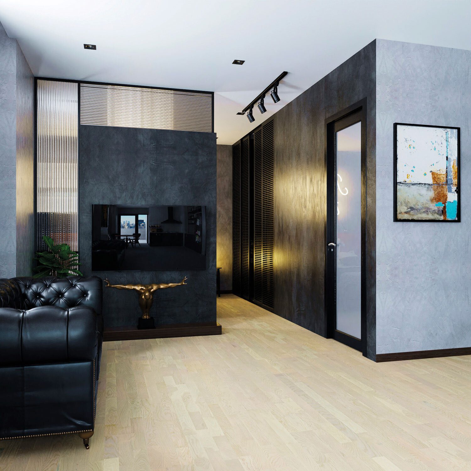 Oak Parquet Flooring 3-Strip Esta Promo White extra matt lacquered – 3