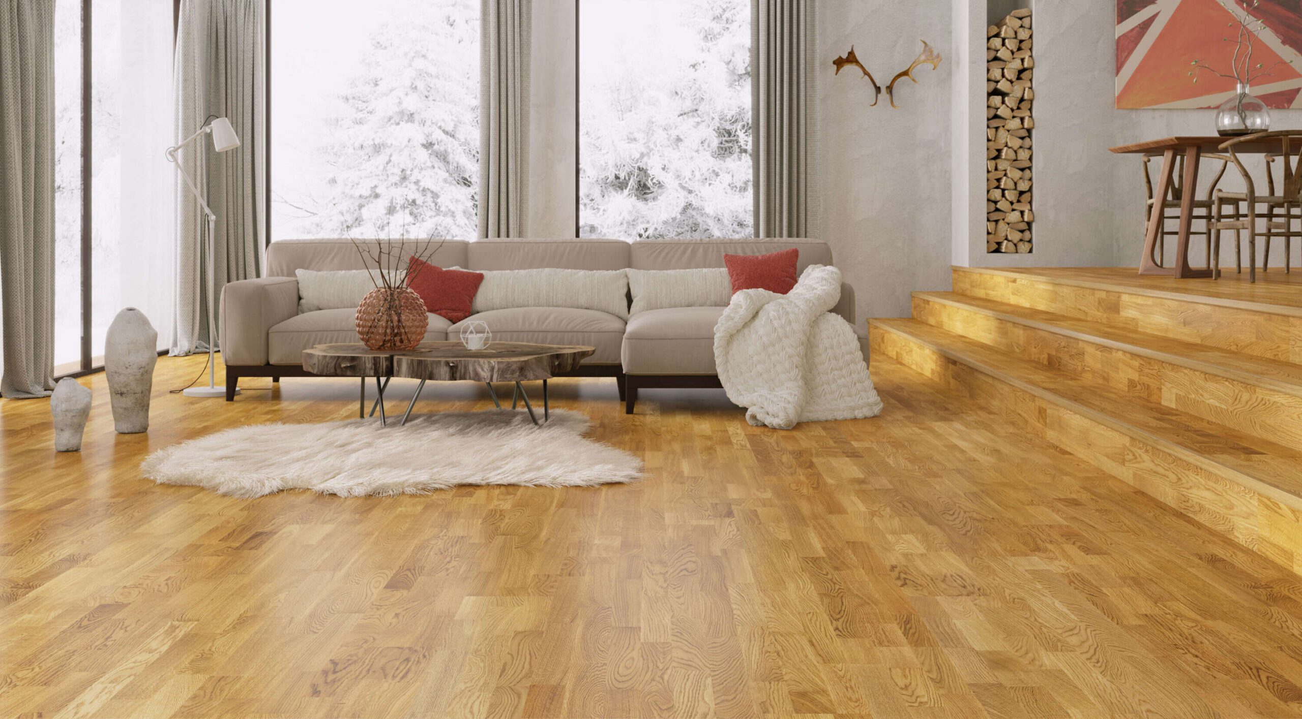 Oak Parquet Flooring 3-Strip Esta Village matt lacquered – 3