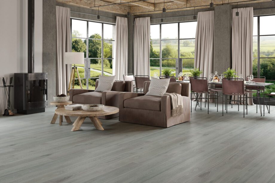 Oak Parquet Flooring Esta BC Dusky Grey White Pores extra matt lacquered – 3