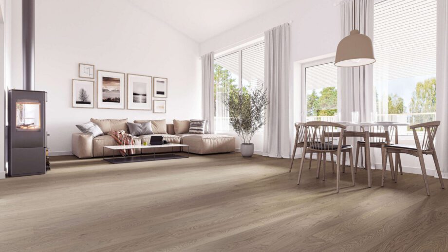 Oak Parquet Flooring Esta Nordic S Sandstone extra matt lacquered – close-up Oak Parquet Flooring Esta Nordic S Sandstone extra matt lacquered – 3