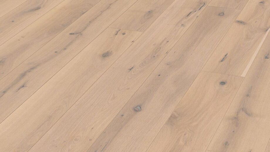 Oak parquet Meister, Longlife PD 400, Authentic off-white oak 09031, 1-strip, 2200 x 180 mm, brushed, naturally oiled Oak parquet Meister, Longlife PD 400, Authentic off-white oak 09031, 1-strip, 2200 x 180 mm, brushed, naturally oiled