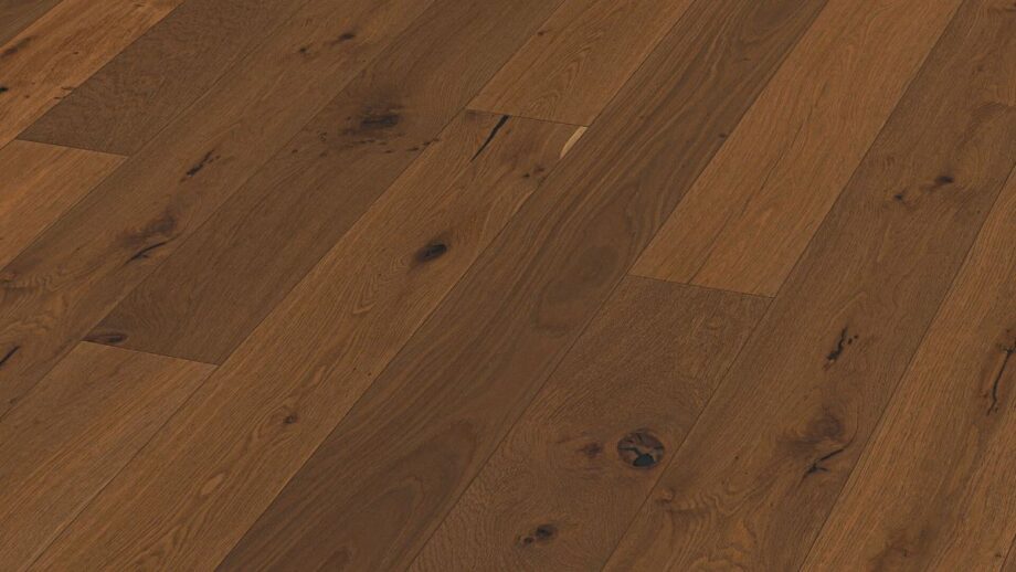 Oak parquet Meister, Longlife PD 400, Authentic steamed oak 09026, 1-strip, 2200 x 180 mm, brushed, naturally oiled Oak parquet Meister, Longlife PD 400, Authentic steamed oak 09026, 1-strip, 2200 x 180 mm, brushed, naturally oiled