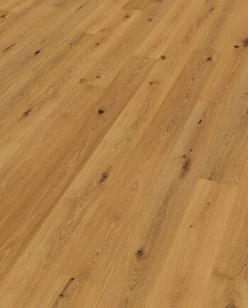 Oak parquet Thede & Witte Euro, knotty, brushed, oiled, sapwood free, 1-strip, 2230 x 194 x 14 mm