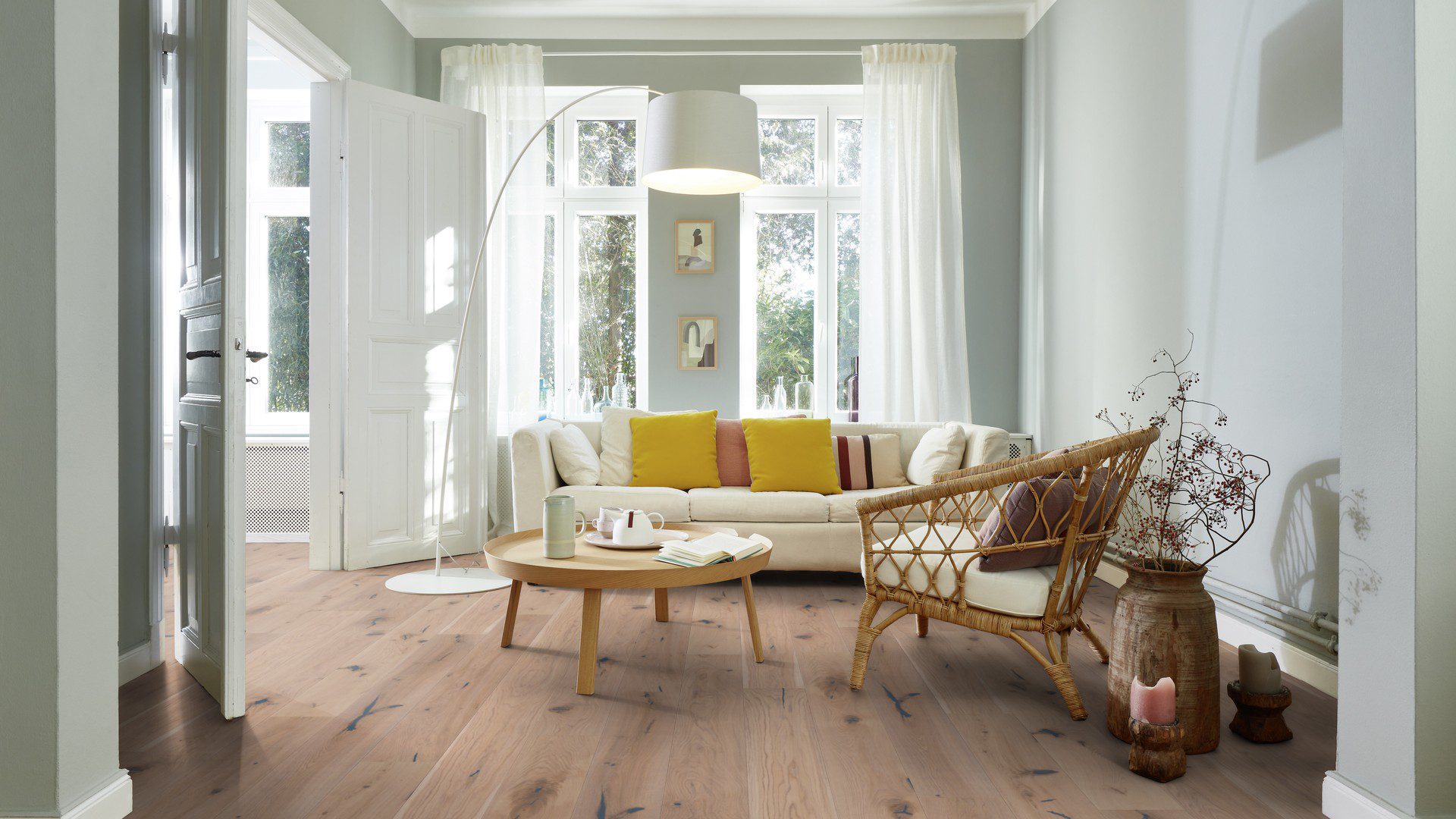 Parquet floor Bauwerk Casapark Handcrafted Oak 56 Farina deep brushed oil waxed 181mm – 4