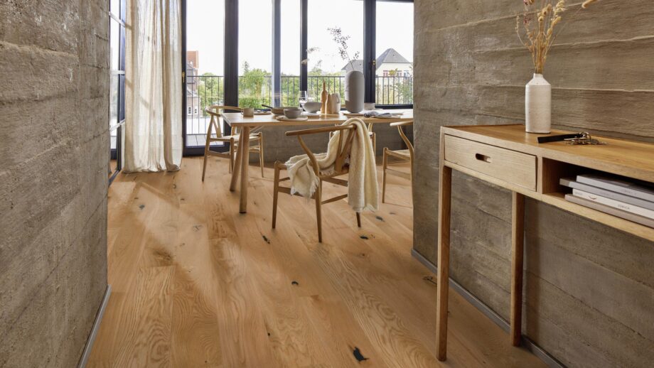 Engineered wood flooring Bauwerk Casapark Handcrafted Oak 56 deep brushed oil waxed 181mm – 9