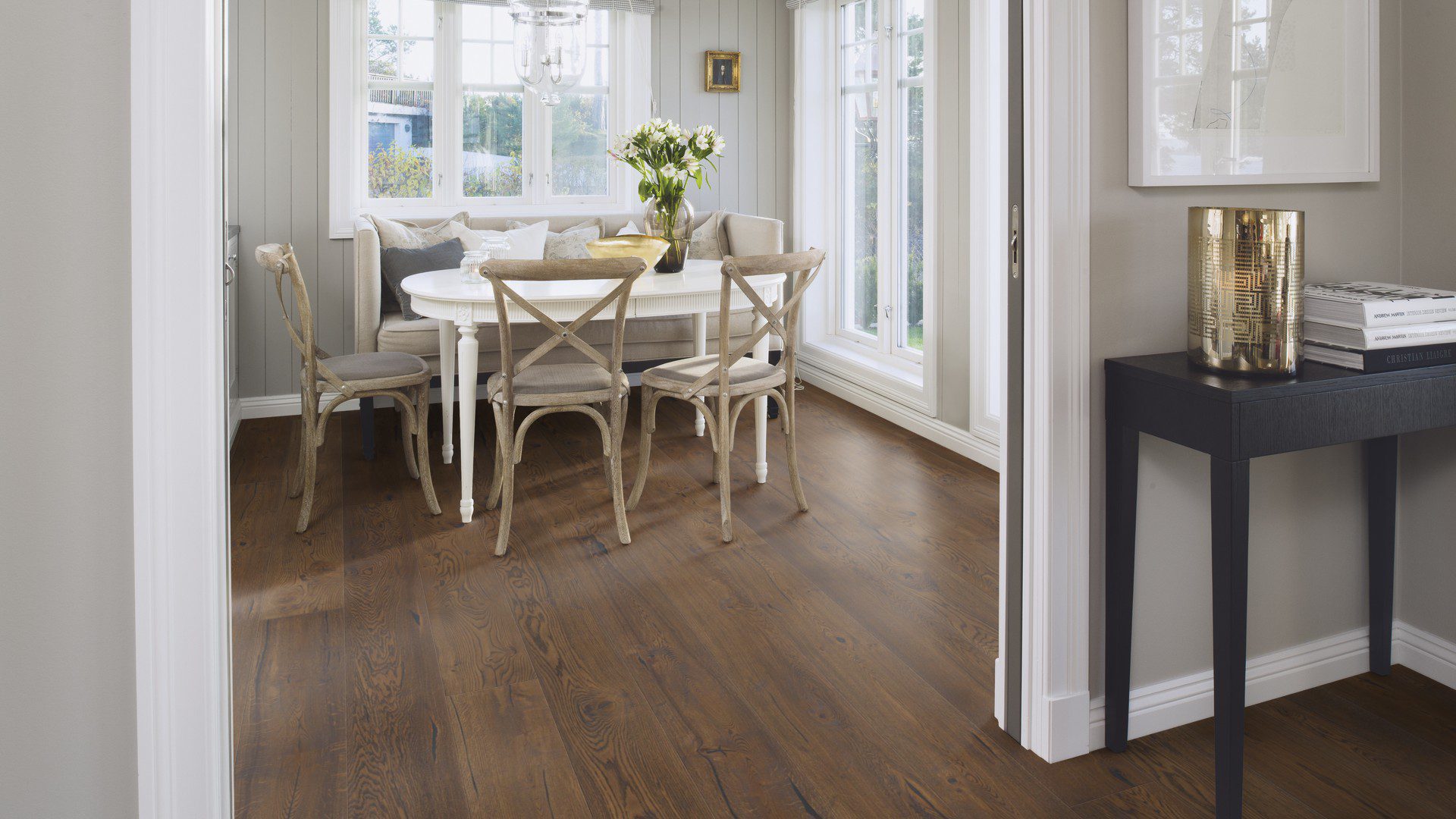 Oak parquet flooring Bauwerk Casapark Handcrafted Oak 56 Tartufo deep brushed oil waxed 181mm – 3