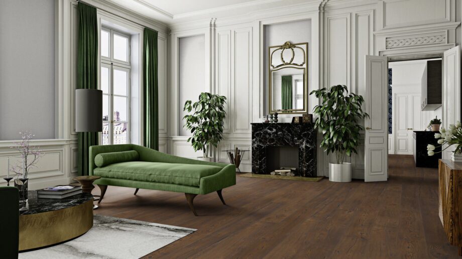 Oak parquet flooring Bauwerk Casapark Handcrafted Oak 56 Tartufo deep brushed oil waxed 181mm – view 4 Oak parquet flooring Bauwerk Casapark Handcrafted Oak 56 Tartufo deep brushed oil waxed 181mm – 4