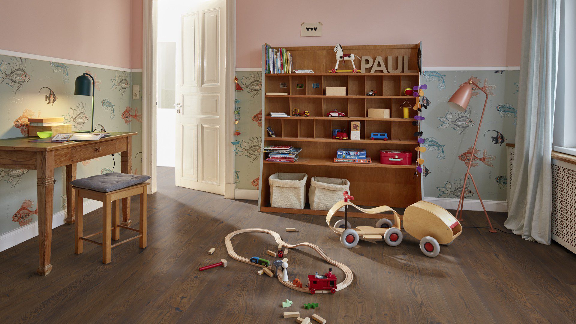 Oak parquet flooring Bauwerk Casapark Handcrafted Oak 56 Tartufo deep brushed oil waxed 181mm – 5