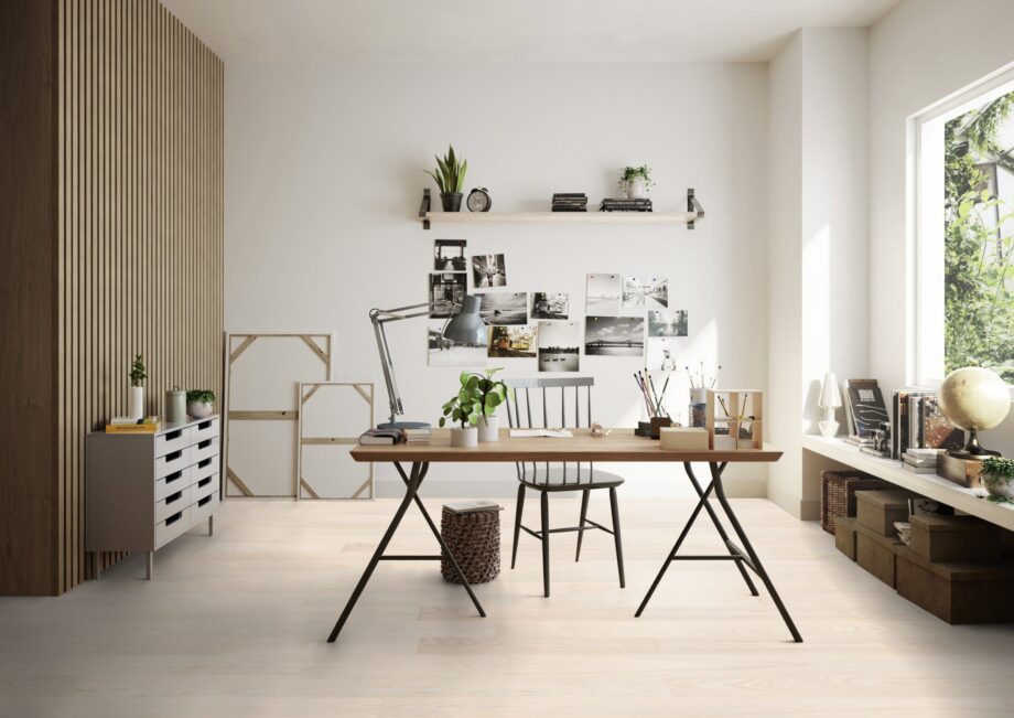 Parquet Tarkett, Grace, Oak Beige Cashmere Plank XT, 1-strip, 2 sides bevelled, brushed, Proteco ExtraMatt matt lacquer – view 5 Parquet Tarkett, Grace, Oak Beige Cashmere Plank XT, 1-strip, 2 sides bevelled, brushed, Proteco ExtraMatt matt lacquer – 5