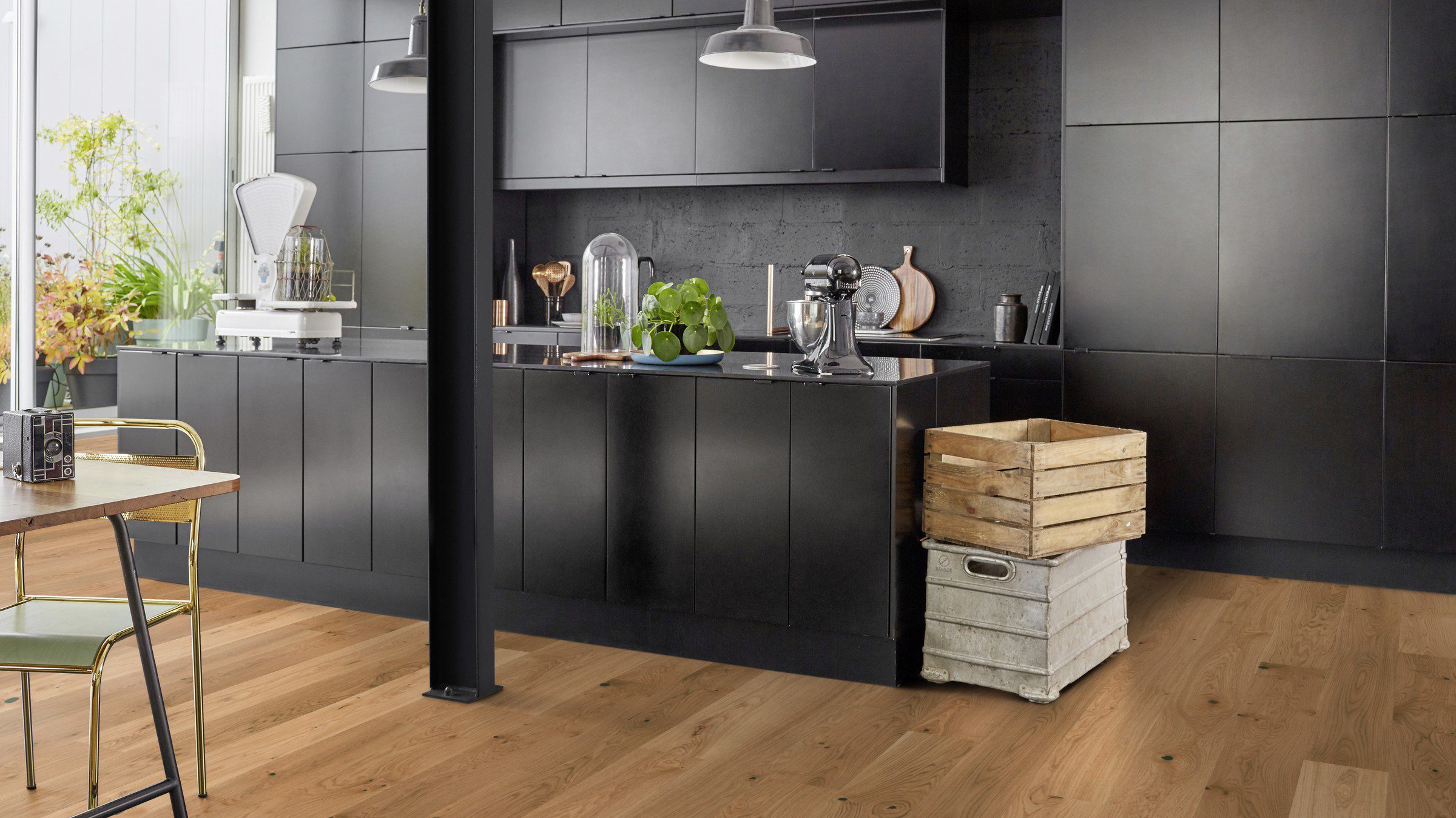 Parquet Tarkett, Grace, Oak Rustic Plank XT, 1-strip, 2 sides bevelled, brushed, Proteco ExtraMatt matt lacquer – 2