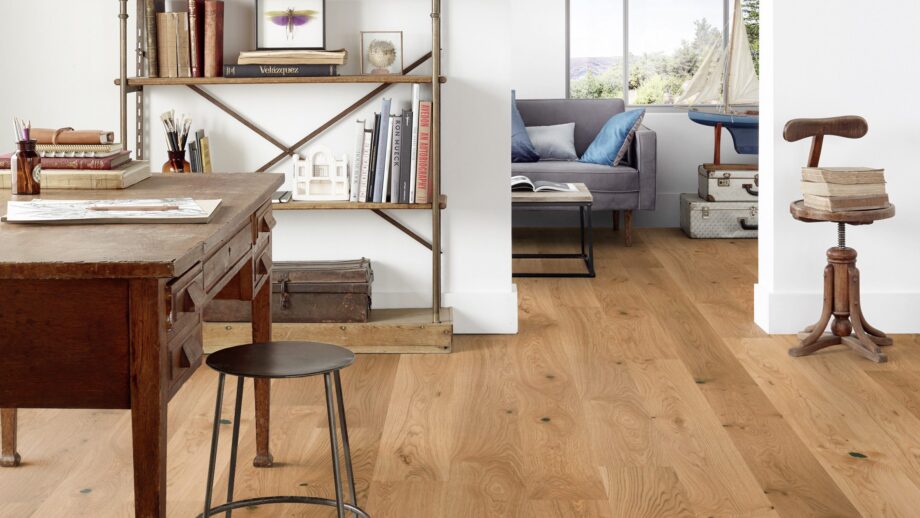 Parquet Tarkett, Grace, Oak Rustic Plank XT, 1-strip, 2 sides bevelled, brushed, Proteco ExtraMatt matt lacquer – view 5 Parquet Tarkett, Grace, Oak Rustic Plank XT, 1-strip, 2 sides bevelled, brushed, Proteco ExtraMatt matt lacquer – 5