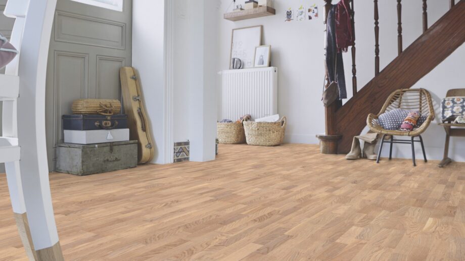 Parquet Tarkett, Grace, Oak Soft Skin TreS, 3-strip, brushed, Proteco ExtraMatt matt lacquer – view 4 Parquet Tarkett, Grace, Oak Soft Skin TreS, 3-strip, brushed, Proteco ExtraMatt matt lacquer – 4