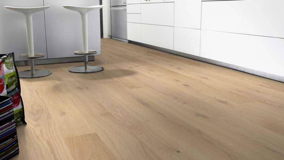 Parquet Tarkett, Grace, Oak White Canvas Plank, 1-strip, 2 sides bevelled, brushed, Proteco ExtraMatt matt lacquer – 2