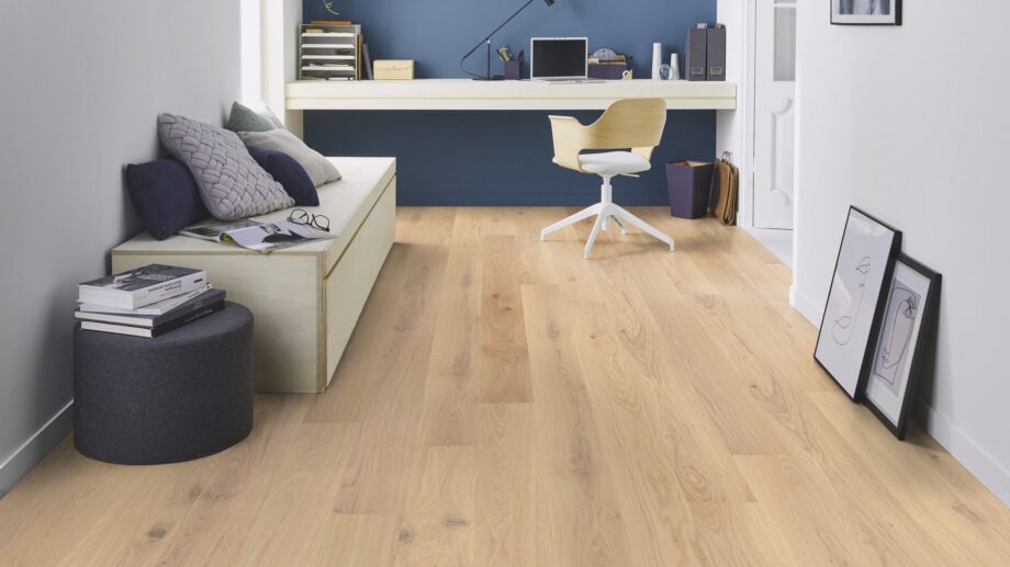 Parquet Tarkett, Grace, Oak White Canvas Plank, 1-strip, 2 sides bevelled, brushed, Proteco ExtraMatt matt lacquer – 5