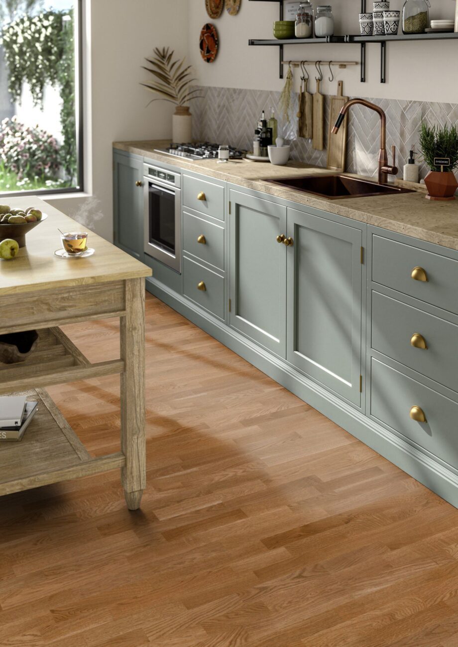 Parquet Tarkett, Shade, Oak Almond TreS, 3-strip, brushed, stained, Proteco Natura mat lacquer – 2