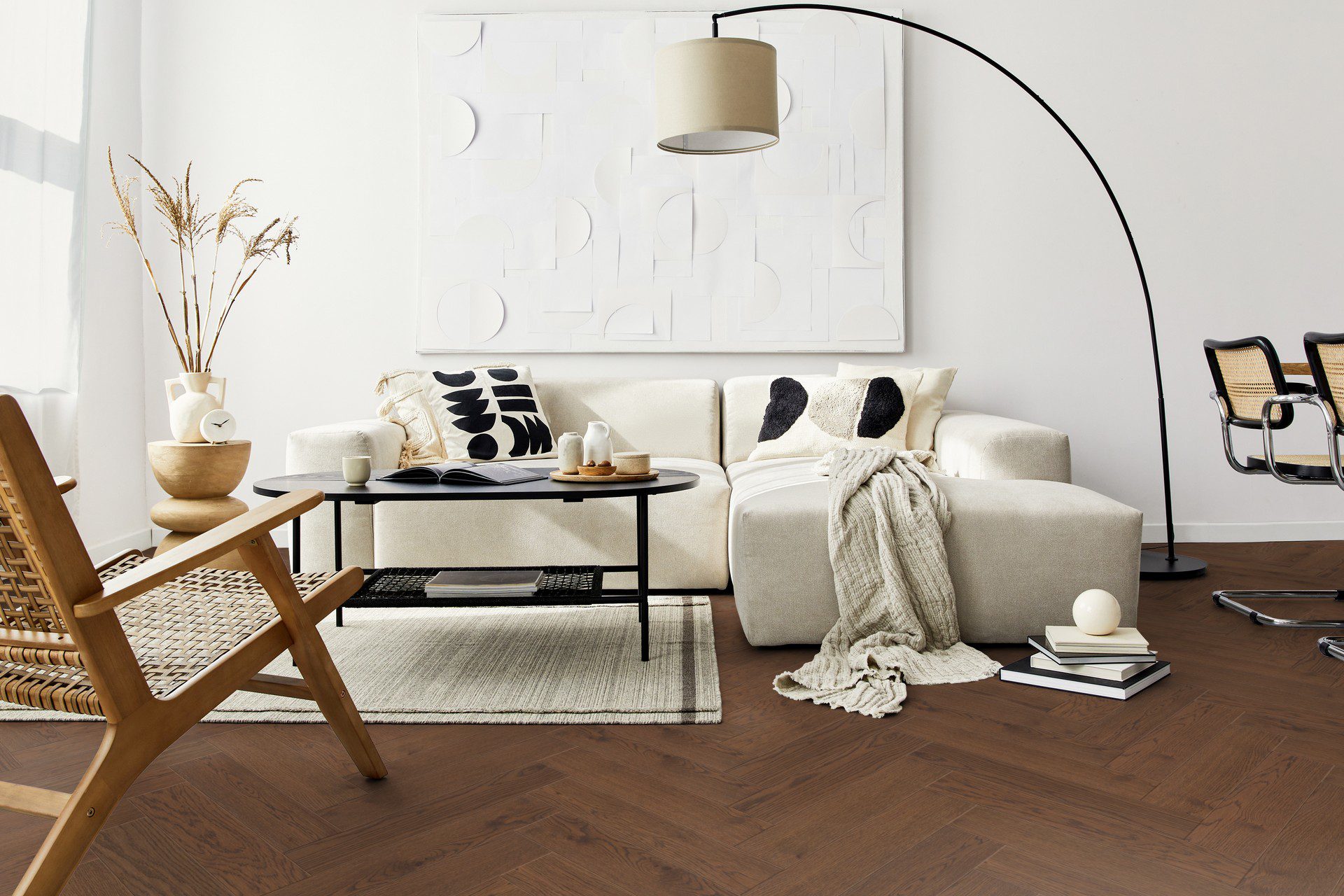 Kalasabaparkett Parky Swing Hazel Oak Rustic Light – interjöör