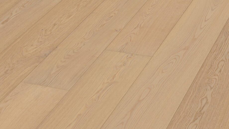 Parquet Meister Lindura Natural alabaster oak, brushed, 1-strip, matt lacquered