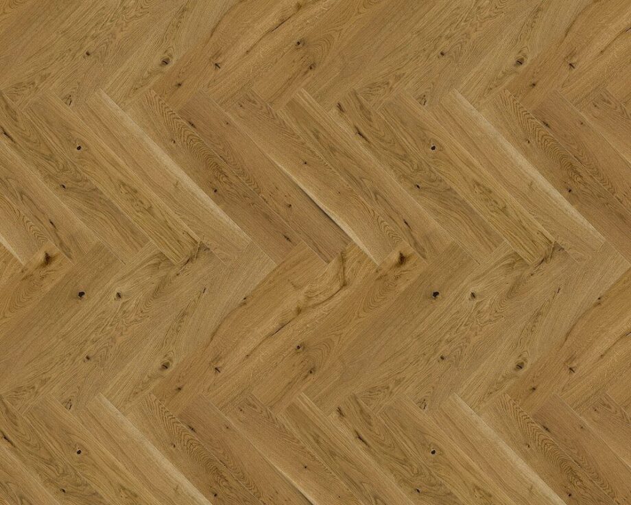 Parquet Oak, Mainland, 1-strip, beveled, brushed, stained, matt lacquer, herringbone, click