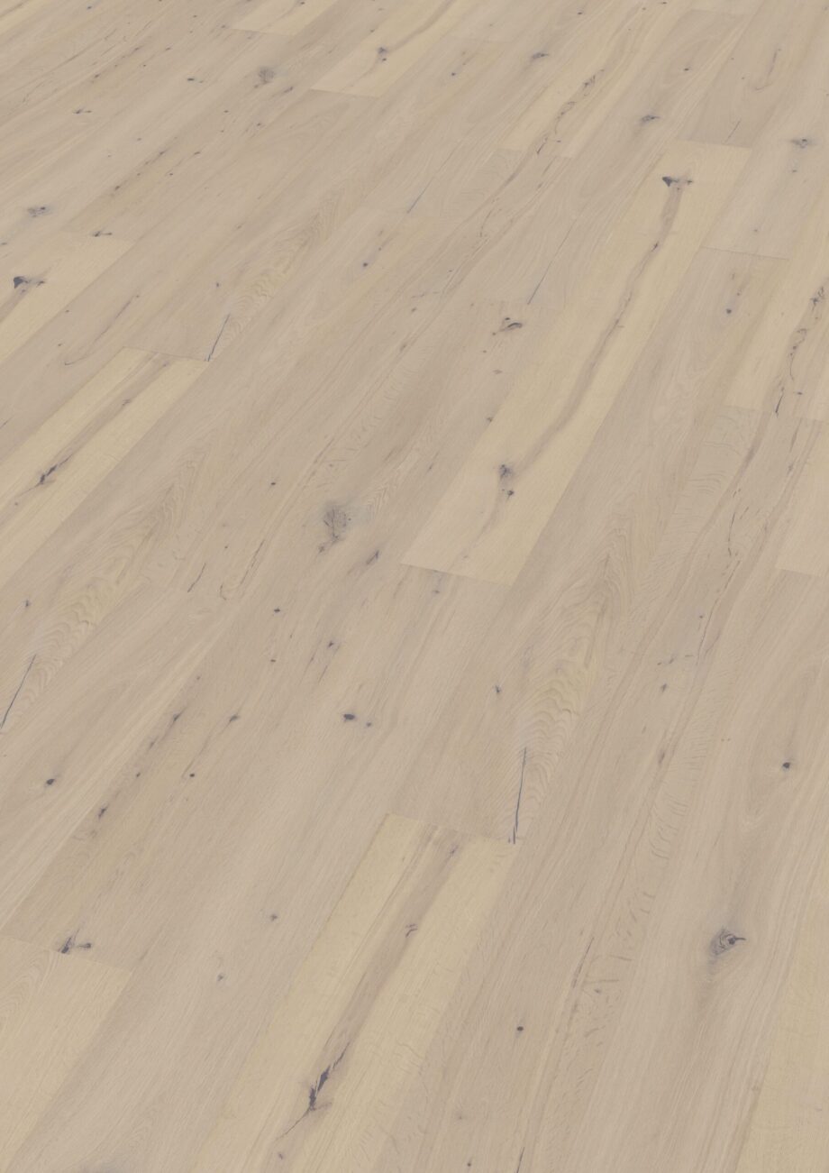 Parquet Oak Rustical 1-strip brushed white matt lacquered 189mm