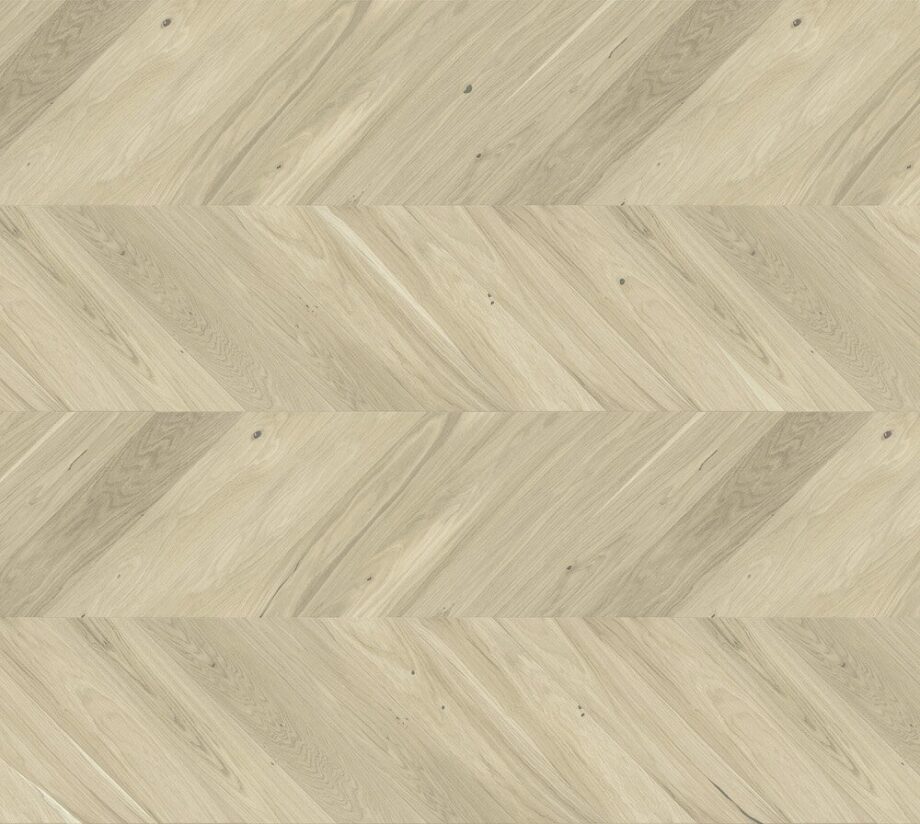 Parquet Oak, Salt, 1-strip, beveled, brushed, natural oil, french herringbone