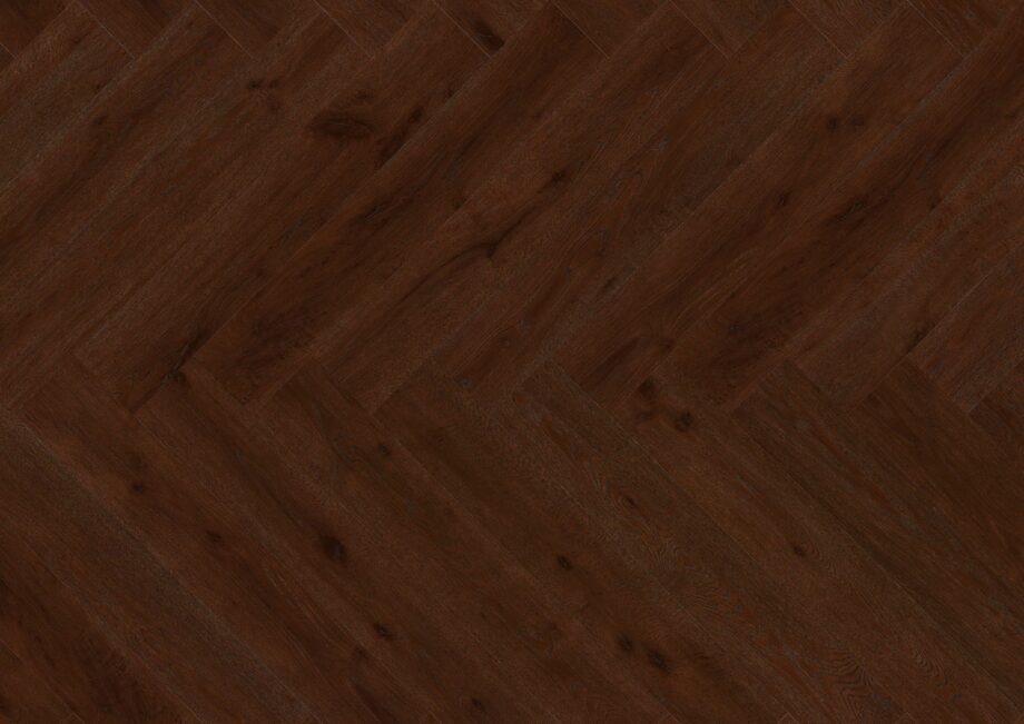 Parquet Oak, ter Hürne, herringbone, Oak red brown, brushed, beveled, extra matt lacquered
