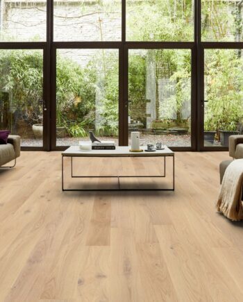 Parquet Tarkett, Grace, Oak White Canvas Plank, 1-strip, 2 sides bevelled, brushed, Proteco ExtraMatt matt lacquer