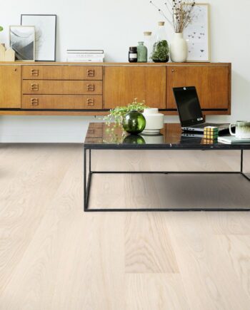 Parquet Tarkett, Grace, Oak White Lace Plank XT, 1-strip, 2 sides bevelled, brushed, Proteco ExtraMatt matt lacquer