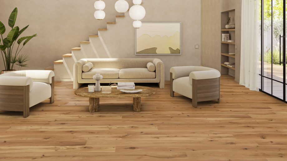Parquet Tarkett, Heritage, Oak, 1-strip, 2 sides bevelled, deep brushed, Proteco Hardwax Oil