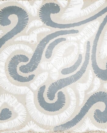 Patterned encaustic-look porcelain floor tile Dune Atlantique Josselin, 20x20 cm, 9 mm, glass paste relief
