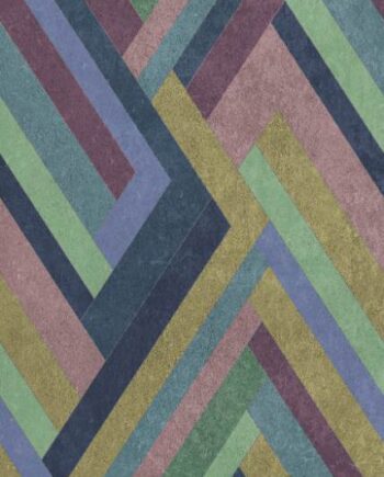 Patterned large porcelain decor slab ABK Wide&Style Blocks Violet, 120x280 cm, 6 mm, matt