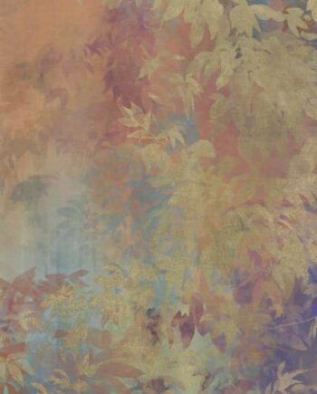 Patterned large porcelain decor slab ABK Wide&Style Foliage Orange B, 120x280 cm, 6 mm, matt